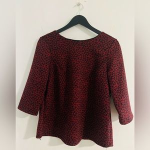 Camaïeu Red and Black Kisses Top Womens Size Large NWT